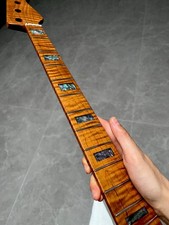4strings Jazz BASS 21Frets Roasted Flame Maple guitar neck Shell inlay Bone Nut