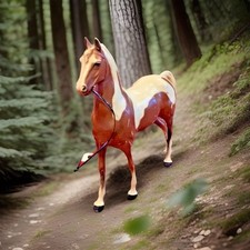 Vintage Hartland Horse- Chubby Caramel Pinto 1950's for Early Chief Thunderbird.