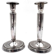 Paar Silber Kerzenleuchter im Art Deco Stil aus 835/925 Silber Gebr. Deyhle