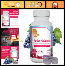 Children's Melatonin 1MG - Sleep Support for Kids 4  Natural Grape Flavor, Non