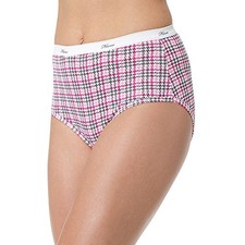 Hanes Women's Cotton Hi-Cut Brief Underwear Moisture-Wicking Multi-Pack Assorted