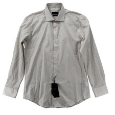 Bugatchi Dress Shirt Mens 16 Check Comfort Stretch Long Sleeve Spread Collar NWT
