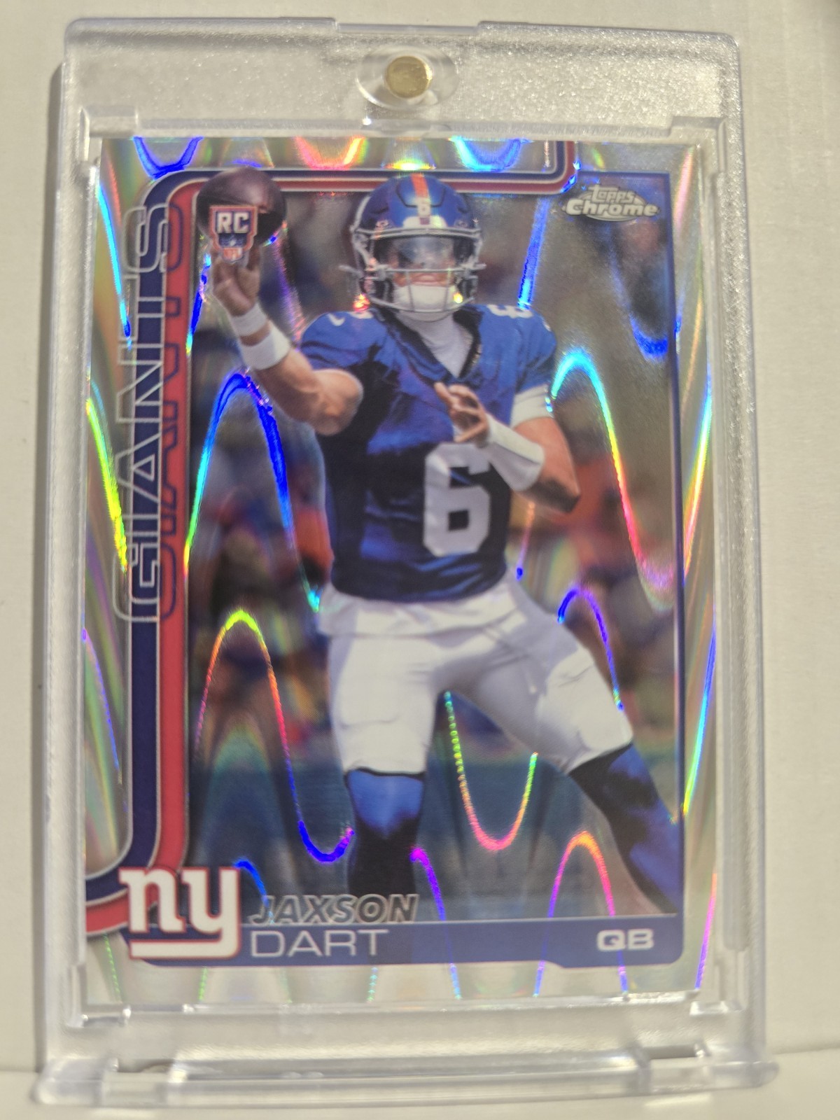 ​2025 Topps Chrome Jaxson Dart RayWave Refractor RC #306 New York Giants