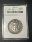 1919-S Walking Liberty Half Dollar 50C - Certified ANACS VF30 - Rare Date!