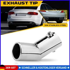 Set 2x Edelstahl Endrohrblende Sportauspuff Universal Für Auto KFZ SUV 28-40mm