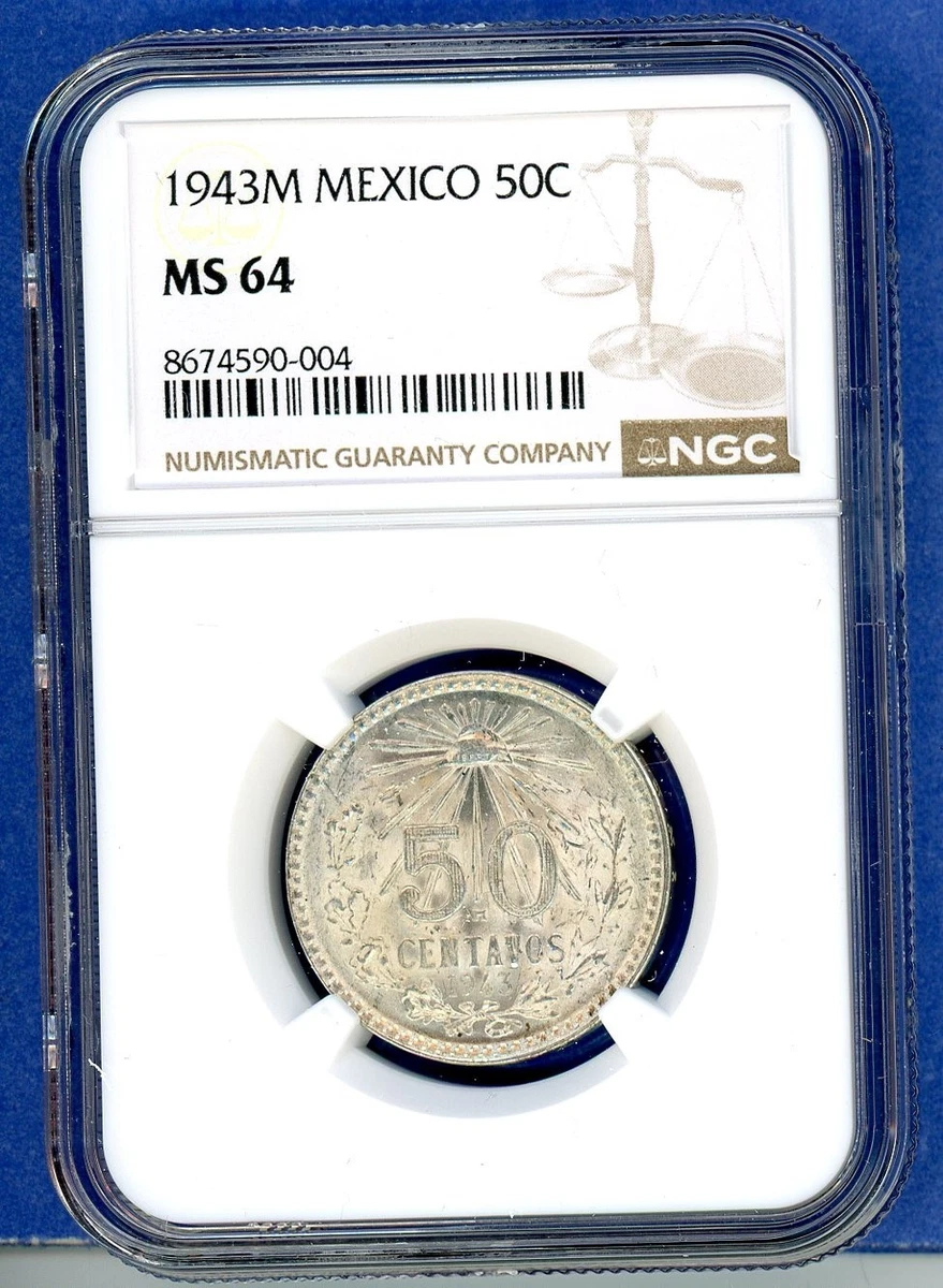 1943年 メキシコ 50センタポ avos MS 64 銀貨 NGC 50 Centavos Silver 1943 Year Mexican Coins (1905-Now) for sale | eBay