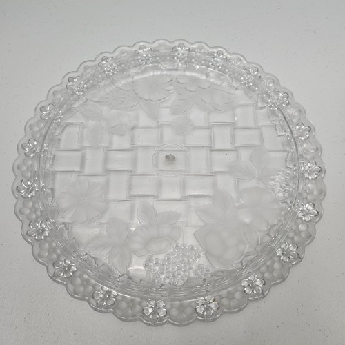 Ricardo Japan Klarglas Floral Korbgeflecht Rund Serviertablett Teller 11,5"