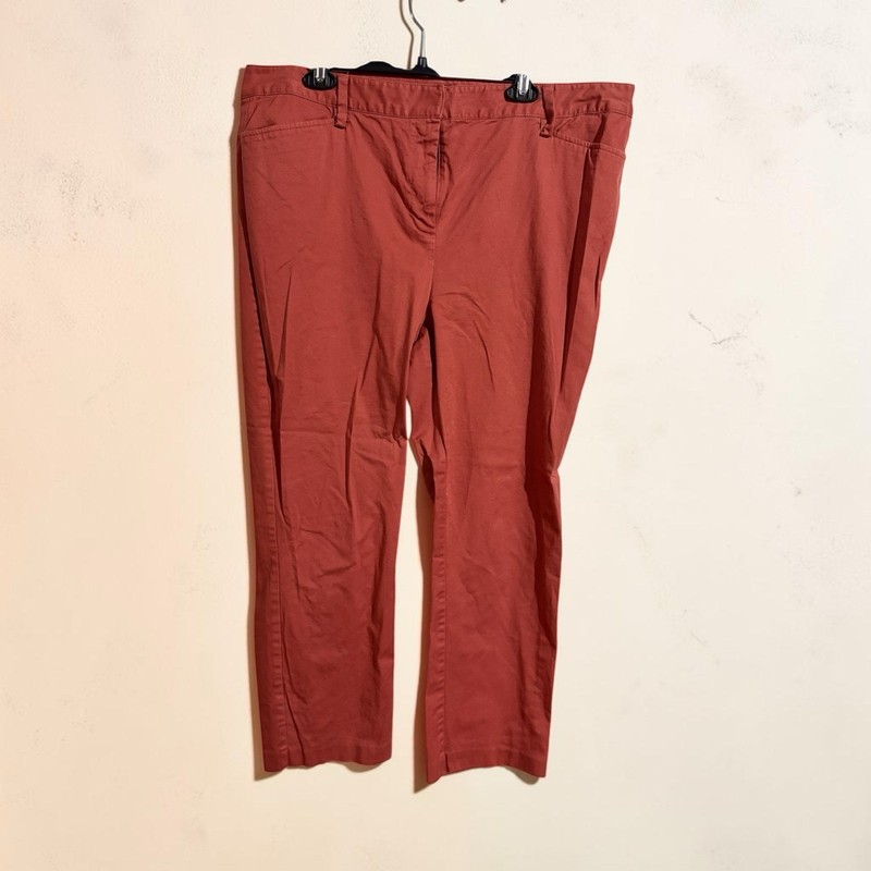 Land’s End Women’s Mid Rise Slim Leg Pants Coral/Terracotta (18 Tall)