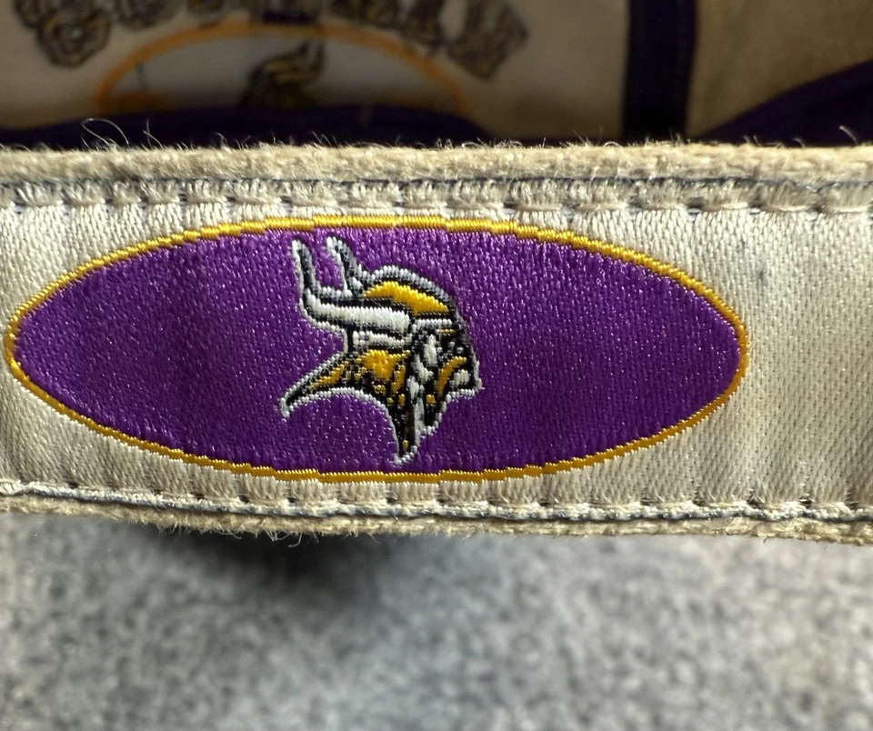 Vintage Minnesota Vikings Hat Cap Strap Back NFL Football Mens White Purple 90s - Image 4 of 4