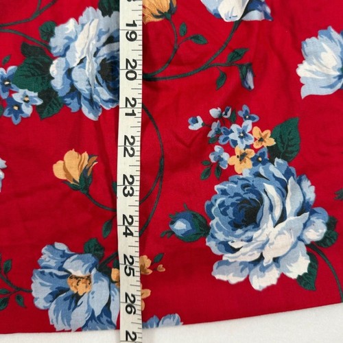 POLLY FLINDERS VTG Girls’ Red Floral Smocked Cottagecore Prairie Dress Size 6X - Picture 10 of 11