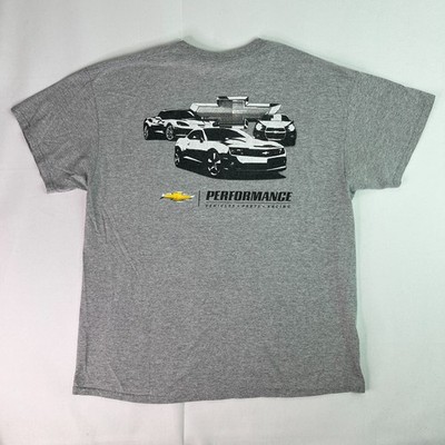 Chevrolet Performance Men's XL Gray Graphic Tee Camaro Racing Car Shirt