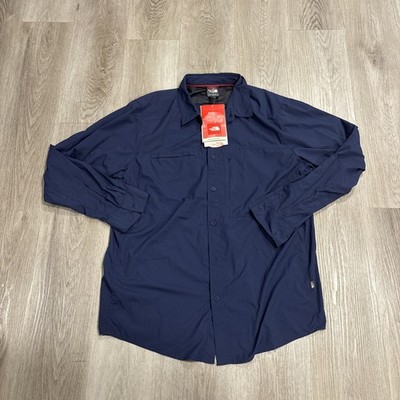 The North Face Long Sleeve Button Down Nylon Shirt Vented Roll Tab Men s X-Large
