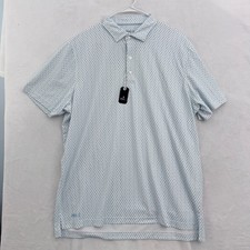 Johnnie O Barnett Polo Shirt Mens XL Blue Geometric Golf Performance Athletic