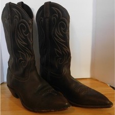 Code West Brown Leather Cowgirl Boots Pointed Toe Women's 8M 11631 Vintage