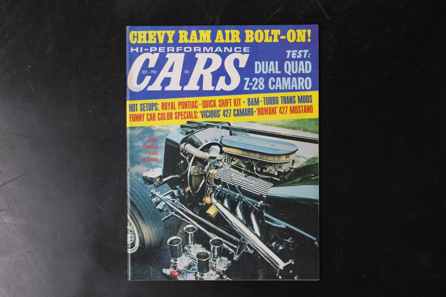 Hi-Performance CARS Magazine October 1968 Z-28 Camaro Mustang Cobra Hot Rods