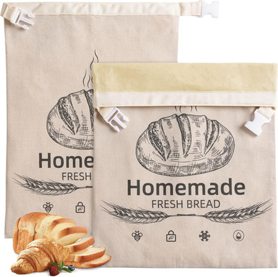 2 Pack Beeswax Bread Bags for Sourdough,Reusable Organic Linen Beeswax Bread Bag