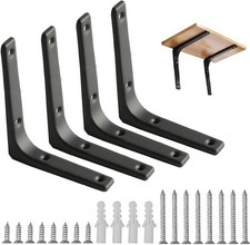 Nuoshen 4PCS Shelf Bracket,6 x 5 Inch 90 Degree Right Angle Brackets Heavy Duty