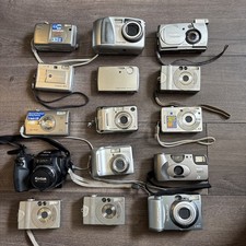 Point Shoot Camera Lot 15 Sony Olympus Canon Kodak Fujifilm Toshiba Nikon AS IS
