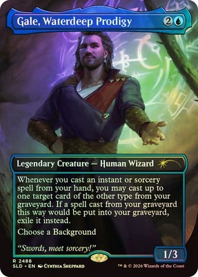 MTG FOIL Gale, Waterdeep Prodigy(Dungeons & Dragons) Borderless - Secret Lair