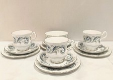 Royal Standard Garland Bone China Tea Set, 12 Piece 1960s Trio & Sugar Bowl