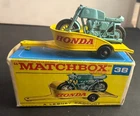 Vintage Lesney Matchbox #38 Honda Motorcycle & Trailer Die-Cast In Box-Excellent