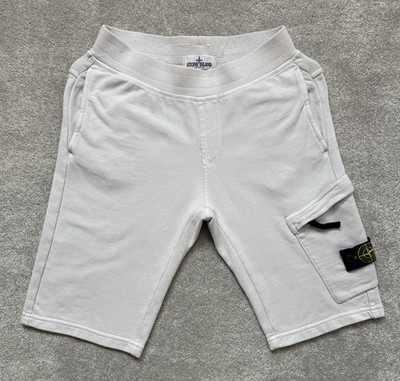 Stone Island Junior Shorts Abzeichen Logo weiß, Kinder Alter 9-10 Jahre toller Zustand UVP 135 £