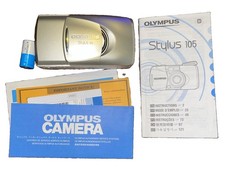 Olympus Stylus 105 35mm Film Camera   Clean, Battery Tested Working Box 4