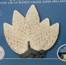 Holiday Time 100 Count White LED Super Bright C9 Christmas Lights Indoor Outdoor