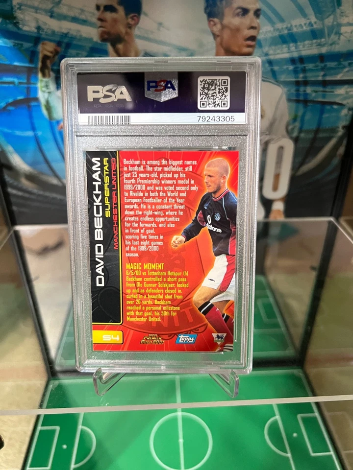 Topps Premier Gold 2001 Superstars Gold Foil #S4 2000 David Beckham PSA 8 Foto 4 de 4