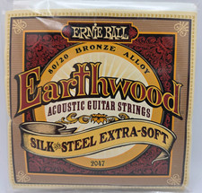 Ernie Ball 2047 Earthwood Silk and Steel Extra Soft Acoustic Guitar Strings 10-5
