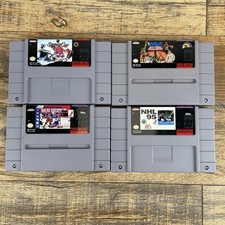 Lot Of 4 SNES Super Nintendo Games, NHL 95, Stanley Cup, NHLPA 93, NBA All-Star
