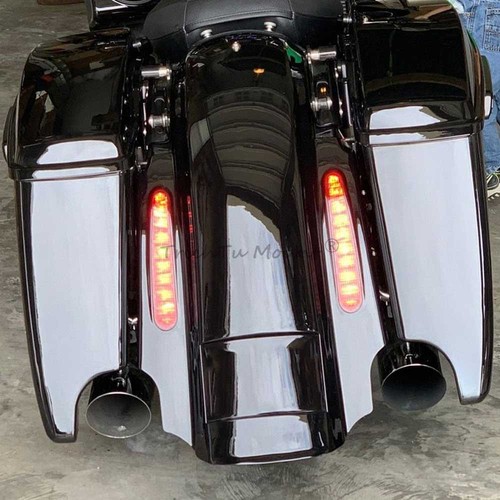 Glänzendes Schwarz Hinterer Kotflügel Verlängert LED-Leuchte For Harley Touring - Picture 10 of 24