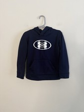 Under Armour Boys 4T Hooded Navy Blue Sweatshirt EUC Sporty A7