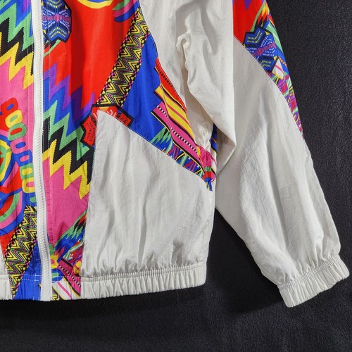 HEAD Ski Windbreaker Jacket Pant Set Sz M White Bright Abstract VTG 1970-80's - Picture 4 of 24