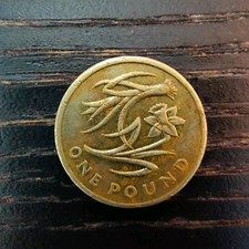Wales Daffodil And Leek Old £1 One Pound Circulated Collectable Coin