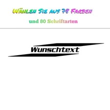 Auto aufkleber 2x WUNSCHTEXT 130 Fonts DIY Schriftzug Tuning bis 20cm Streifen 2