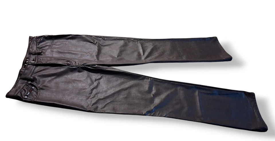 复古 Y2K l.e.i. 黑色素食皮裤 9 码复古 Cyber Goth 千禧年  — 第 2/4 张图片