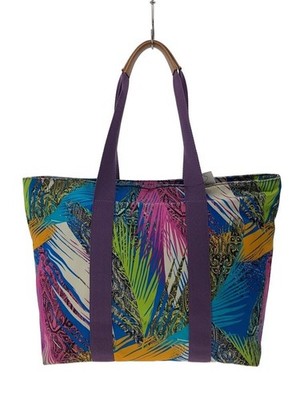 ETRO Tote Bag Canvas Allover Pattern Multicolor Large Authentic From Japan