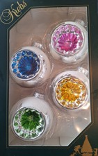 Christbaumkugeln Kugel - Reflexkugel Retro - Weiß/Bunt - Krebs Glas Lauscha