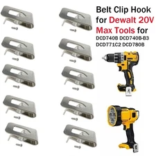 10 Pack Belt Clip Hook Cordless Drill Holder w/Screws For Dewalt 18/20V Tools