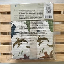 NIB Little Unicorn Cotton Muslin Baby Quilt In Dino Friends 30 40in Dinosaur