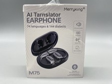 Merryking M75 3D Surround Sound Wireless Bluetooth Translator Earbuds W/ LED