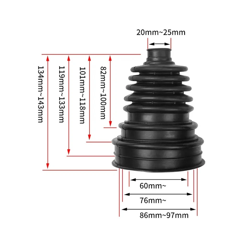 传动轴 CV 联合靴套件恒速防尘罩通用带夹子 — 第 2/4 张图片