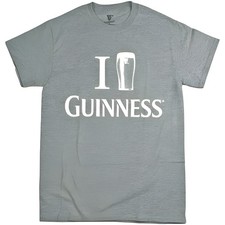 Guinness Men's Official I Pint Crew Neck Short Sleeve Gray Cotton T-Shirt