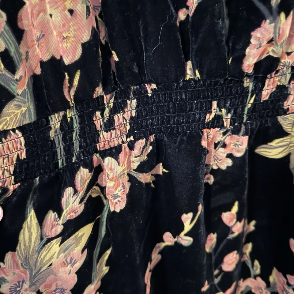 COLDWATER CREEK Floral Burnout Terciopelo Otoño Hada Romántico Caprichoso 16P Boho Foto 4 de 4