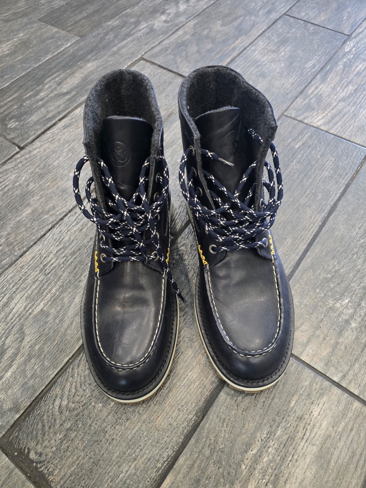 SCOTCH & SODA SAMPLE Men's LUMBER UP WORK BOOTS IN NAVY BLUE "RARE" SIZE 42 /US9 image 2