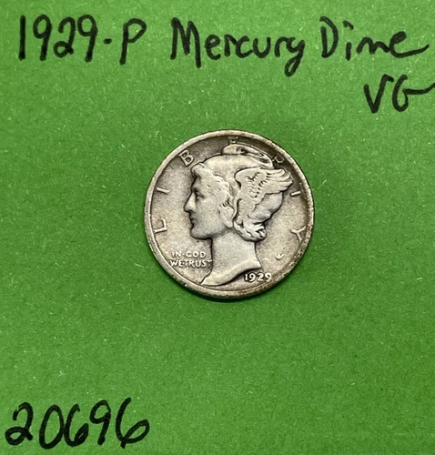 1929-P Mercury Dime VG Very Good 90% Silver