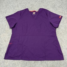 Dickies EDS V-NECK Short Sleeves Medical Scrub Top Fits Women's Size XL Purple