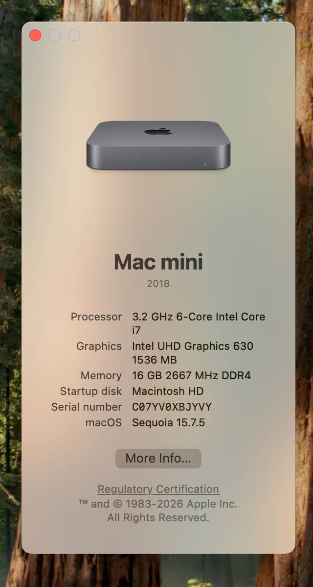 2018 Mac Mini Space Gray 3.2GHz i7 / 16GB Ram / 128GB SSD - READ
