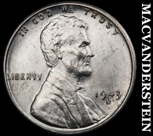 1943-D Lincoln Wheat Cent- Choice Gem Brilliant Uncirculated Luster #J2839